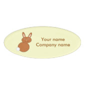 Happy Easter Bunny Custom Name Label Naambadge (Voorkant)