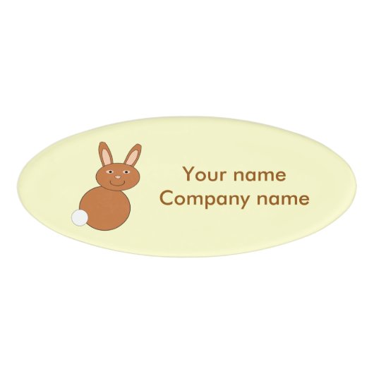 Happy Easter Bunny Custom Name Label Naambadge (Voorkant)