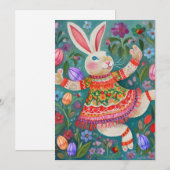 Happy Easter Bunny Dance Feestdagenkaart (Voorkant / Achterkant)