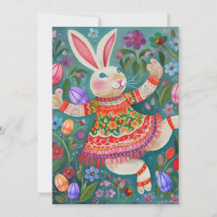 Happy Easter Bunny Dance Feestdagenkaart