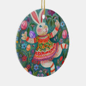 Happy Easter Bunny Dance Keramisch Ornament (Rechts)