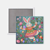 Happy Easter Bunny Dance Magneet (Voorkant / Achterkant)