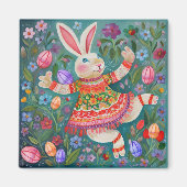 Happy Easter Bunny Dance Magneet (Voorkant)