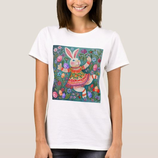 Happy Easter Bunny Dance T-shirt (Voorkant)