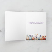 Happy Easter Bunny Dochter Daffodils Ladybug Kaart (Binnen)