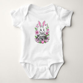 Happy Easter Bunny (donkerroze) Romper