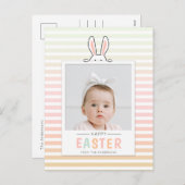 Happy Easter Bunny Ears Afbeelding Holiday Briefka Feestdagenkaart (Voorkant / Achterkant)