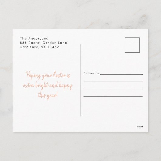 Happy Easter Bunny Ears Afbeelding Holiday Briefka Feestdagenkaart (Achterkant)