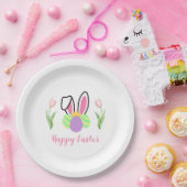Happy Easter Bunny Ears and Eggs Party Papieren Bordje (Feest)
