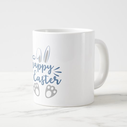 Happy Easter Bunny Ears en Bunny Feet Grote Koffiekop (Voorkant rechts)