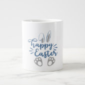 Happy Easter Bunny Ears en Bunny Feet Grote Koffiekop (Voorkant)