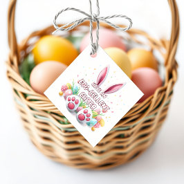 Happy Easter Bunny Ears & Feet Bedankjes Labels
