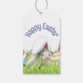 HAPPY EASTER Bunny Ears Gekleurde Eieren Cadeaulabel (Achterkant)