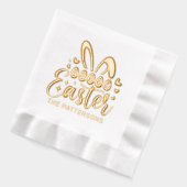 Happy Easter Bunny Ears Gepersonaliseerde naam Folie Servetten (Links)