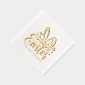 Happy Easter Bunny Ears Gepersonaliseerde naam Folie Servetten (Rechts)