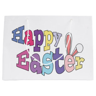 Happy Easter Bunny Ears Gift Bag Groot Cadeauzakje