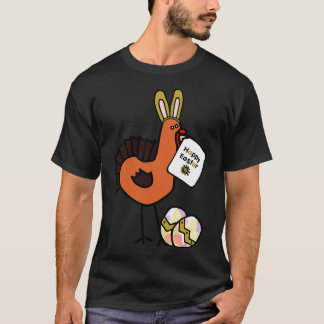 Happy Easter Bunny Ears op Thanksgiving Turkije T-shirt