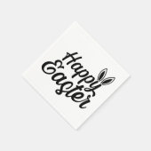 Happy Easter Bunny Ears op zwarte tekst Servet (Hoek)