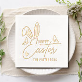 Happy Easter Bunny Ears Script Persoonlijke naam Folie Servetten