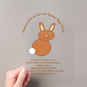 Happy Easter Bunny Easter Egg Hunt Acryl Uitnodigingen
