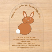 Happy Easter Bunny Easter Egg Hunt Acryl Uitnodigingen (Voorkant)