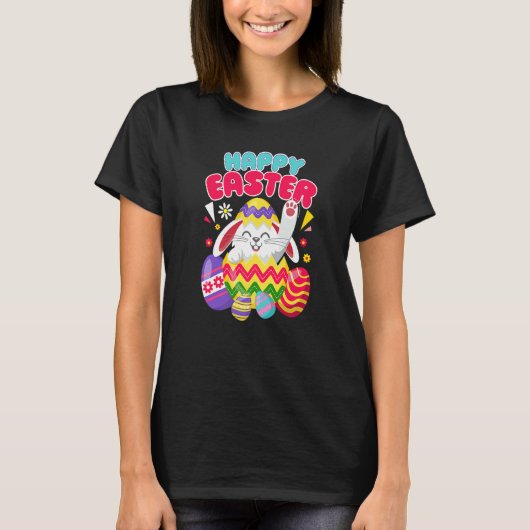 Happy Easter Bunny Easter Eggs Men Women Kids T-shirt (Voorkant)