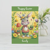 Happy Easter  Bunny Eerste Pasen Feestdagenkaart (Staand voorkant)