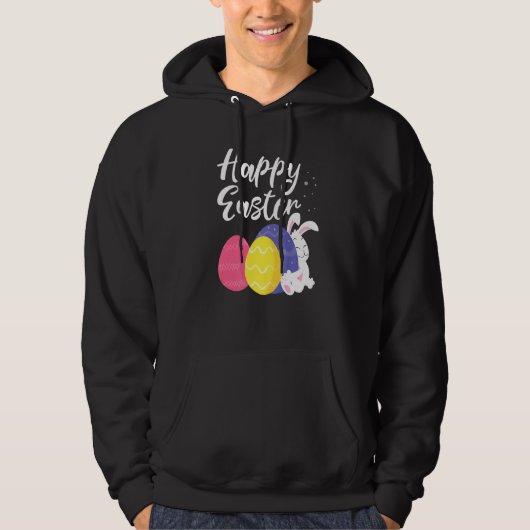 Happy Easter Bunny Egg Basket Hoodie (Voorkant)
