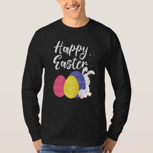 Happy Easter Bunny Egg Basket T-shirt (Voorkant)