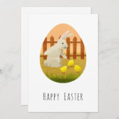 Happy Easter Bunny Egg Chicken Feestdagenkaart (Voorkant / Achterkant)