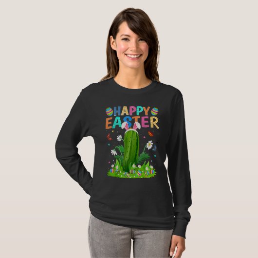 Happy Easter Bunny Egg Funny Cucumber Easter Sunda T-shirt (Voorkant volledig)