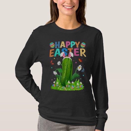 Happy Easter Bunny Egg Funny Cucumber Easter Sunda T-shirt (Voorkant)