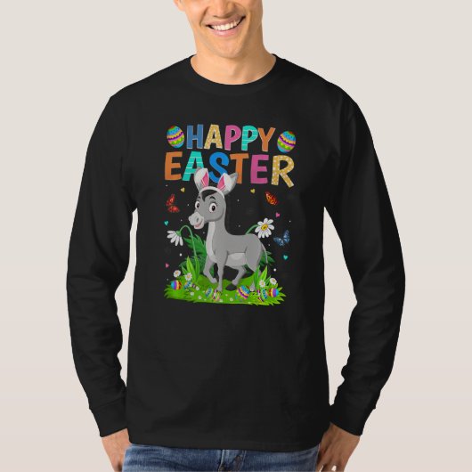Happy Easter Bunny Egg Funny Mule Paaszondag T-shirt (Voorkant)