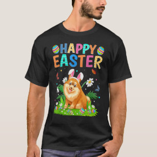 Happy Easter Bunny Egg Funny Pomeranian Dog Easter T-shirt