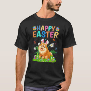 Happy Easter Bunny Egg Funny Pomeranian Dog Easter T-shirt
