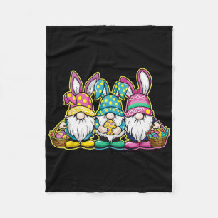 Happy Easter Bunny Egg Hunting en Bysket Gnome Ea Fleece Deken