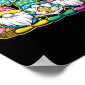 Happy Easter Bunny Egg Hunting en Bysket Gnome Ea Poster (Hoek)