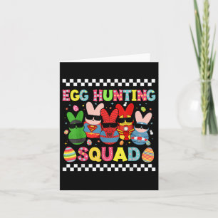 Happy Easter Bunny Egg Hunting Squad Crew Familie Kaart