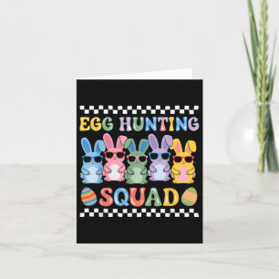 Happy Easter Bunny Egg Hunting Squad Crew Familie  Kaart