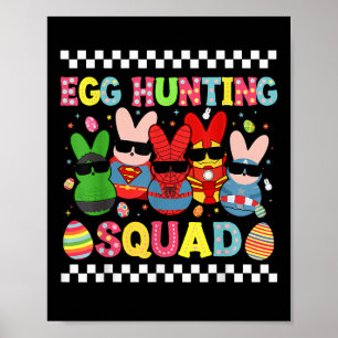 Happy Easter Bunny Egg Hunting Squad Crew Familie Poster
