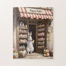 Happy Easter Bunny Egg Market Waterverf