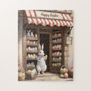 Happy Easter Bunny Egg Market Waterverf Legpuzzel