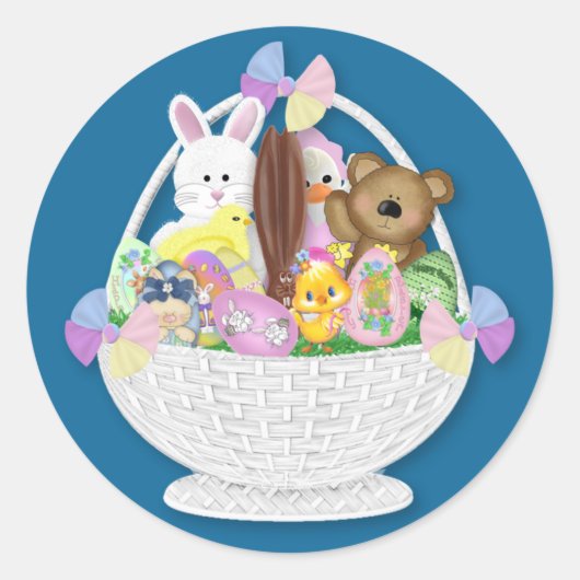 Happy Easter Bunny Egg Ronde Sticker (Voorkant)
