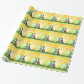 HAPPY EASTER - Bunny & Eggs Cadeaupapier (Uitgerold)