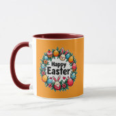 Happy Easter – Bunny & Eggs Illustration caneca Mok (Links)