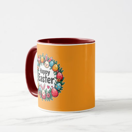 Happy Easter – Bunny & Eggs Illustration caneca Mok (Voorkant links)