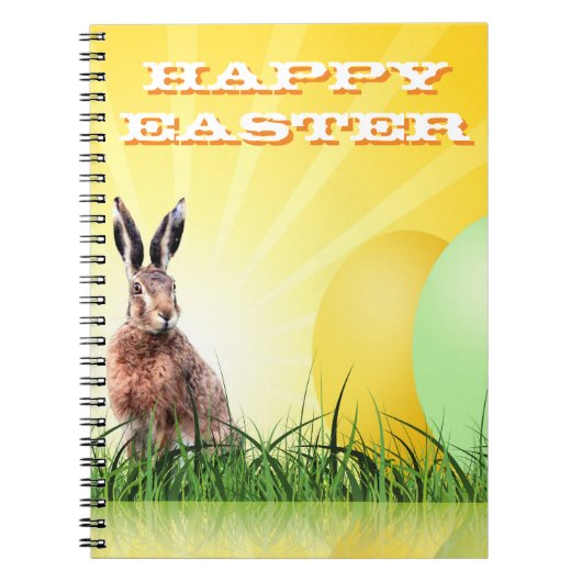 HAPPY EASTER - Bunny & Eggs Notitieboek (Voorkant)