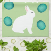 Happy Easter Bunny & Eggs Theedoek (Gevouwen)