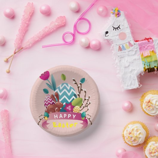Happy Easter bunny, eierontwerp Papieren Kommen (Feest)