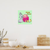 Happy Easter Bunny en Baby Chick Poster (Keuken)